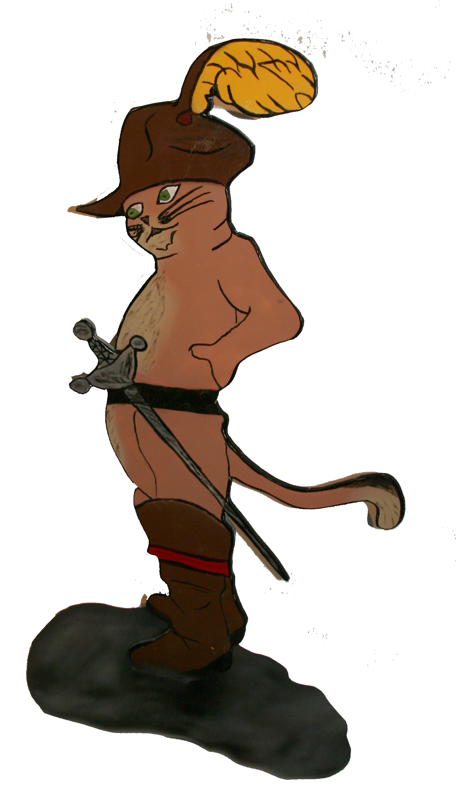 Silhouette "Märchen- Der gestiefelter Kater" 115cm hoch, PVC Integralschaum